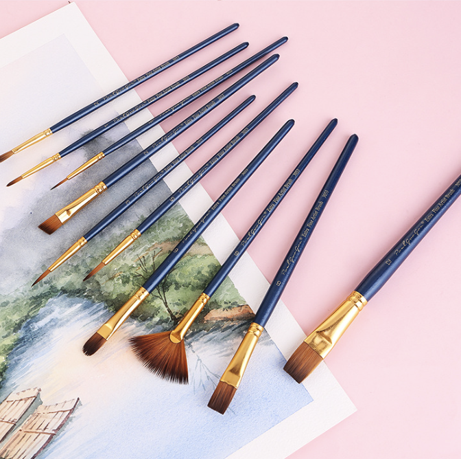 Paintbrushes in various shapes and sizes